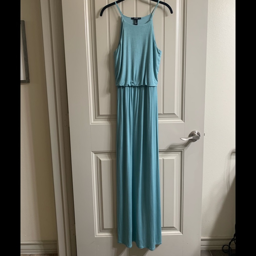 Forever 21 blue maxi dress with side slit